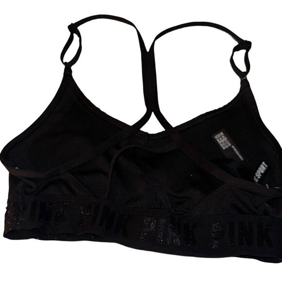 PINK Victoria's Secret Black Strappy Bra W/ Removable pads Ladies XS - Picture 5 of 11